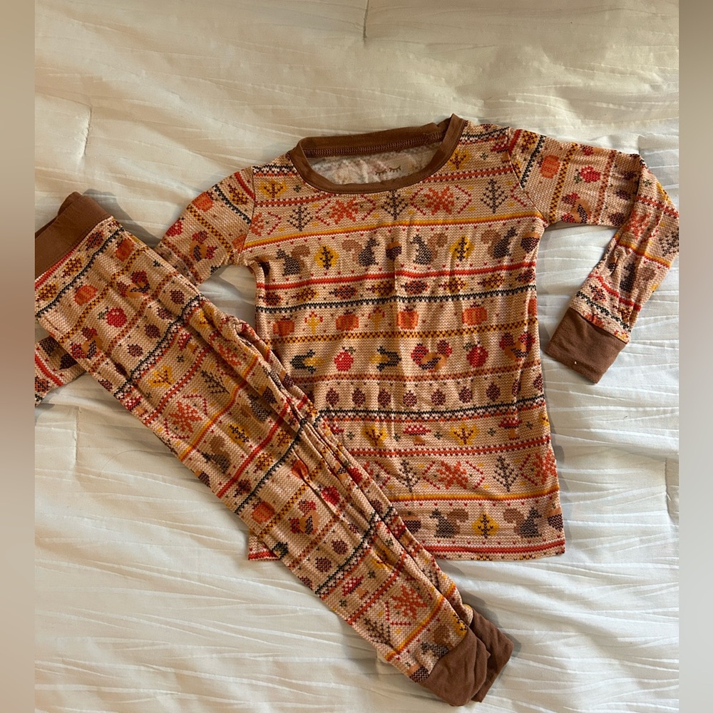 Little Sleepies Harvest Fair Isles Thanksgiving / Autumn Pajamas (18-24 months)